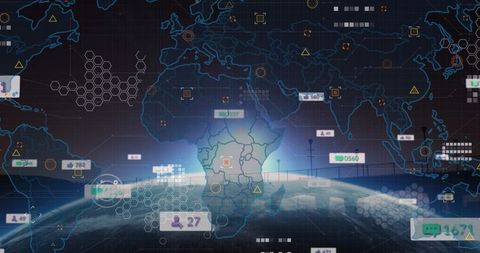 Futuristic Digital Connectivity Across Africa Planetary View