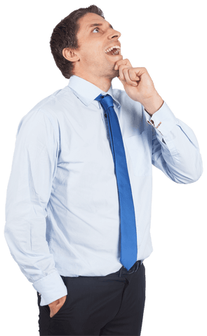 transparent image of businessman in blue tie thinking and smiling - Download Free Stock Videos Pikwizard.com