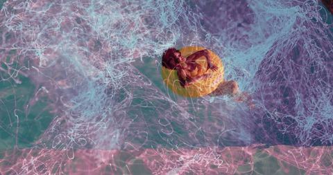 Vibrant aquatic relaxation with neon fantasy trails