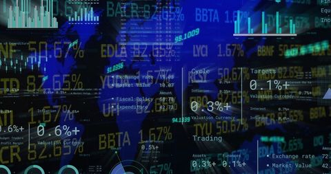 Financial Data Processing with Global Network Background - Download Free Stock Images Pikwizard.com