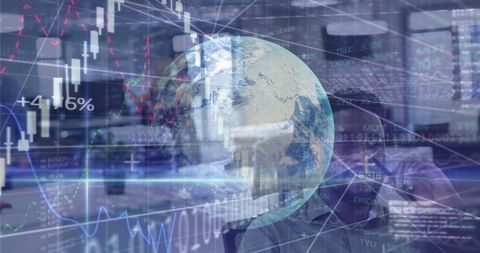 Data Analytics Overlay on Globe and Businessman Visualizing Global Insights - Download Free Stock Images Pikwizard.com