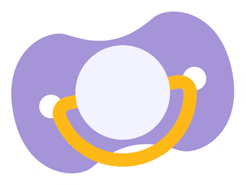 flat baby pacifier with lavender shield on transparent background - Download Free Stock Videos Pikwizard.com