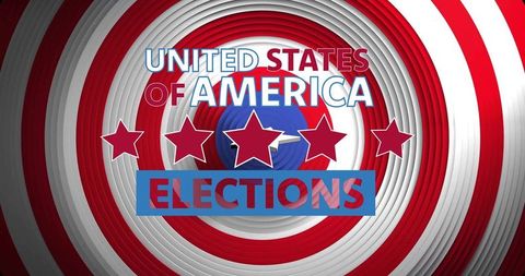 United states elections patriotic bullseye graphic with stars, concentric rings and depth