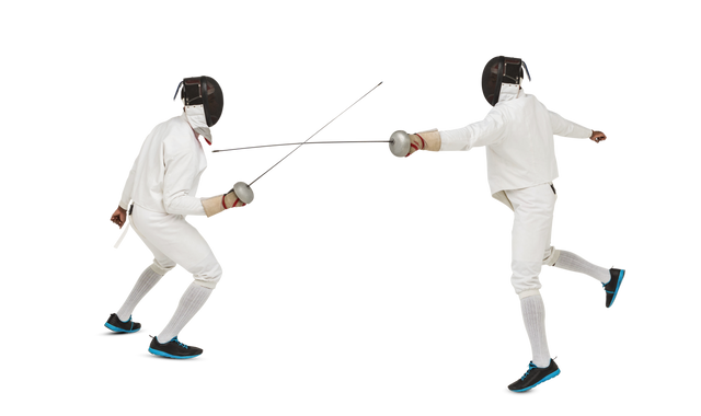 Two Swordsmen Engaged in Fight on Transparent Background - Download Free Stock Videos Pikwizard.com