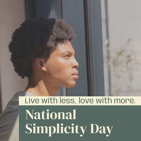 reflective man contemplating on national simplicity day - Download Free Stock Templates Pikwizard.com