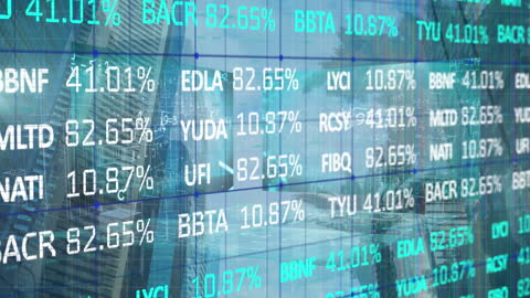 Digital Stock Market Display Featuring Global Data Statistics