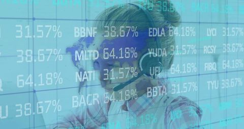 businesswoman analyzing digital stock market data in high-tech environment - Download Free Stock Images Pikwizard.com