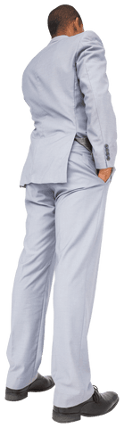 Transparent Back View of Biracial Businessman with Hand in Pocket - Download Free Stock Videos Pikwizard.com