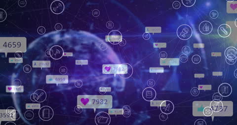 Global Social Media Connectivity and Data Exchange Illustration