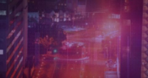 Futuristic Urban Night with Neon Light Trails