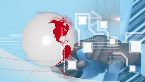 Global Network Connections with Futuristic Interface