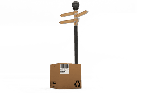Transparent Cardboard Box with Directional Road Sign - Download Free Stock Videos Pikwizard.com