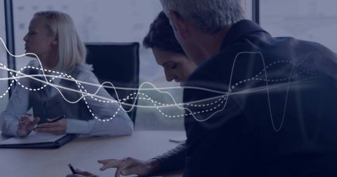 Collaborative business solutions in modern boardroom setting