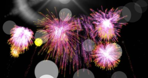 Vibrant Fireworks Display Night Celebration with Sparkling Bokeh - Download Free Stock Images Pikwizard.com