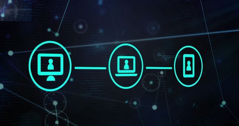 Digital Connectivity Icons with Tech Network Background - Download Free Stock Images Pikwizard.com