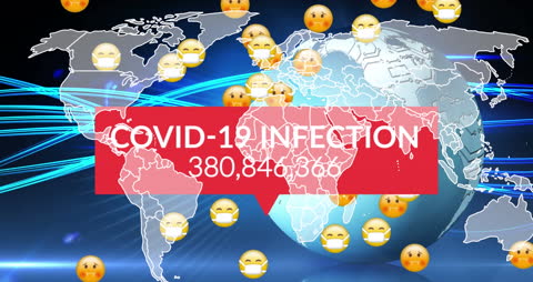 Animated Global COVID-19 Spread with Emoji Indicators