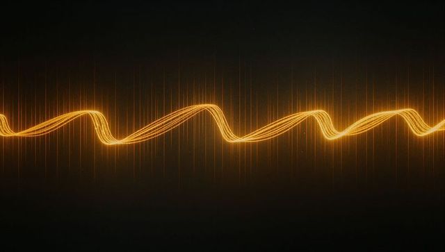 Glowing Orange Waveform on Black Background