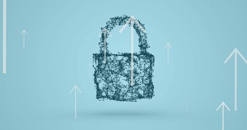 Digital Security Padlock with Upward Arrows on Blue Background - Download Free Stock Images Pikwizard.com