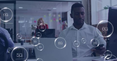 6g technology connecting modern office workers