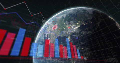 Global Financial Data Visualization with Bar Graphs and Trends