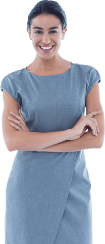 transparent confident businesswoman smiling with crossed arms - Download Free Stock Videos Pikwizard.com