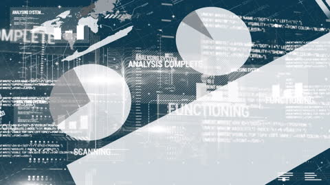 Digital Data Analysis Over Cityscape with Tech Icons Visualization