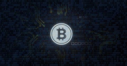bitcoin symbol with binary code and financial graph backdrop - Download Free Stock Images Pikwizard.com