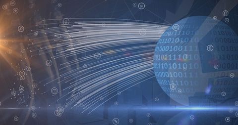 Global Connectivity with Technology and Binary Code - Download Free Stock Images Pikwizard.com