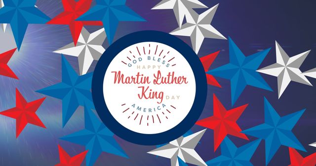 Patriotic Martin Luther King Jr. Day Celebration Banner with Stars - Download Free Stock Images Pikwizard.com
