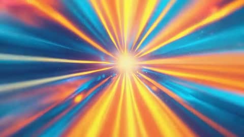 Dynamic Radiant Energy Tunnel with Glowing Beams