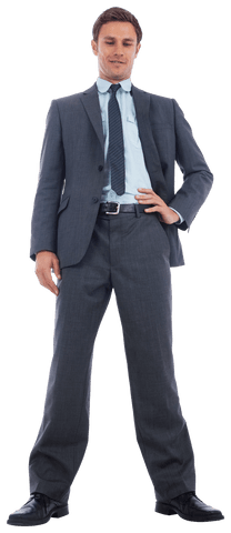 Confident Businessman Expression Demonstrating Empowerment Transparent Background