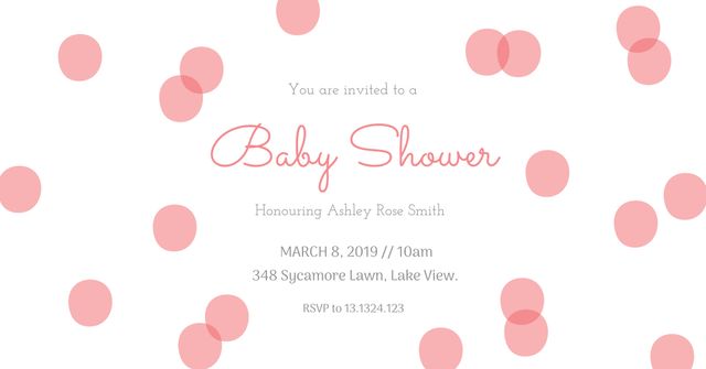 Customizable Soft Pink Dotted Baby Shower and Birthday Invitation - Download Free Stock Templates Pikwizard.com