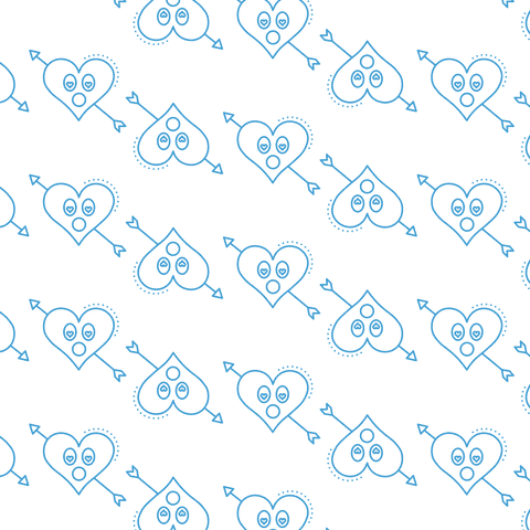 Seamless Pattern of Surprised Blue Hearts on Transparent Background - Download Free Stock Videos Pikwizard.com