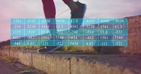 Financial data overlay and active lifestyle concept