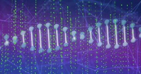 Futuristic Digital DNA and Technology Interface Concept Background
