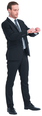 Transparent Businessman Raising Hands in Confusion or Disagreement