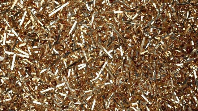 Reflective Metallic Gold Strips and Confetti for Celebratory Occasions