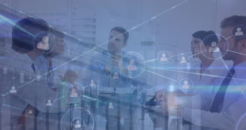 Business Team Meeting with Network Connections