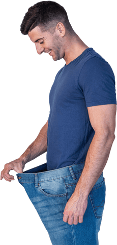 man smiling proudly with large weight loss in transparent background - Download Free Stock Videos Pikwizard.com