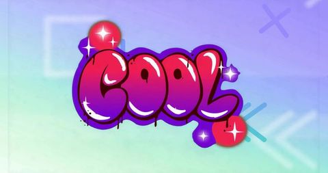Graffiti Style Bubble Letters Explosive Colors and Dynamic Elements
