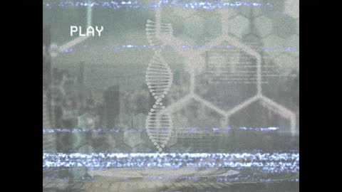 Futuristic Glitched DNA Overlay with Android Profile