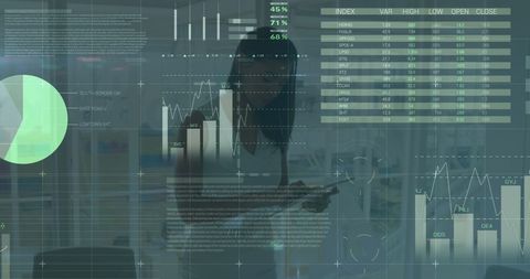 digital financial data and chart overlay in modern office - Download Free Stock Images Pikwizard.com