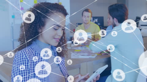 Young Professionals Networking with Digital Connections