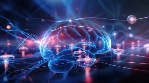 Glowing 3D Brain Model in Virtual Reality Space