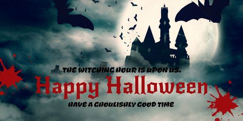 halloween template with haunted castle and full moon for spooky celebrations - Download Free Stock Templates Pikwizard.com