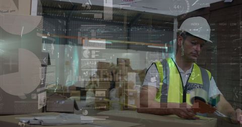 Warehouse Worker Integrating Technology and Logistics Execution - Download Free Stock Images Pikwizard.com