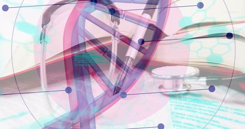 DNA Strand with Stethoscope Symbolizing Medical Innovation