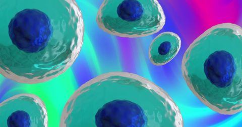Colorful Micro View of Blue and Turquoise Cells in Fluid Background - Download Free Stock Images Pikwizard.com