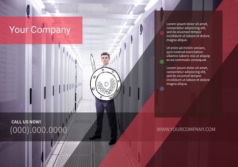 businessman holding clock in data center for time management - Download Free Stock Templates Pikwizard.com