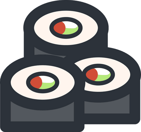 transparent minimalist maki sushi rolls illustration - Download Free Stock Videos Pikwizard.com